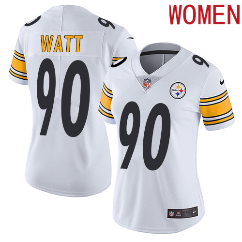 2019 Women Pittsburgh Steelers #90 Watt white Nike Vapor Untouchable Limited NFL Jersey